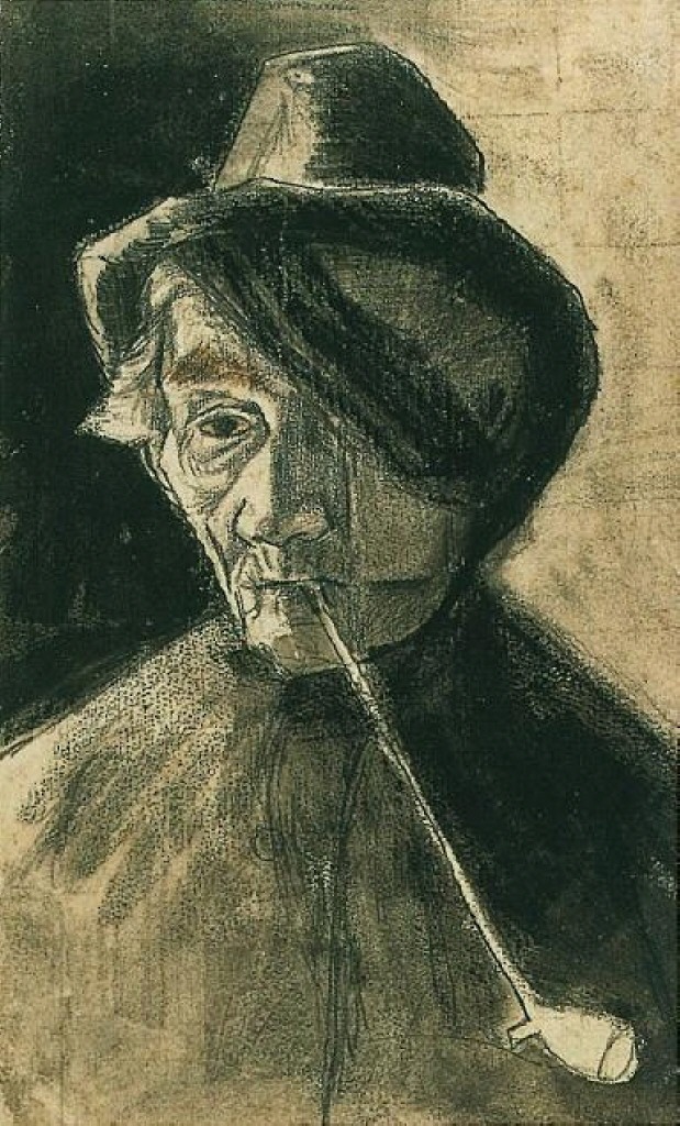 Man with Pipe and Eye Bandage (1882) Vincent van Gogh tablo - Dekolata