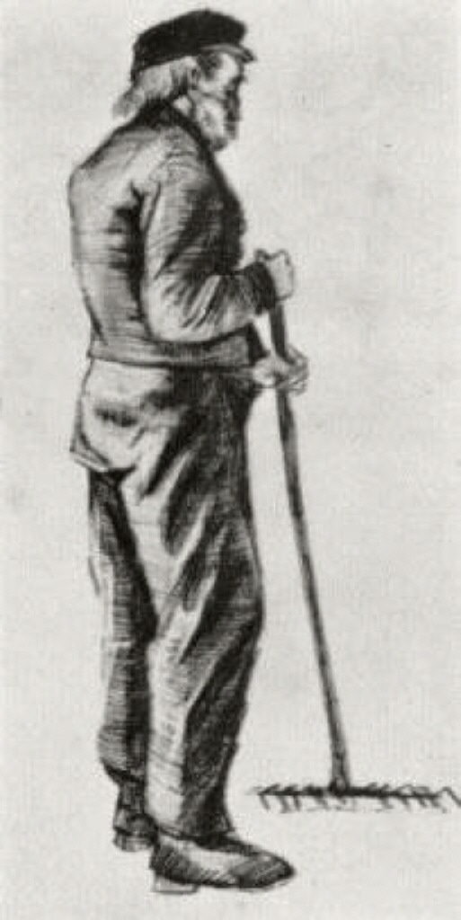 Man with Rake (1883) – Vincent van Gogh Tablo