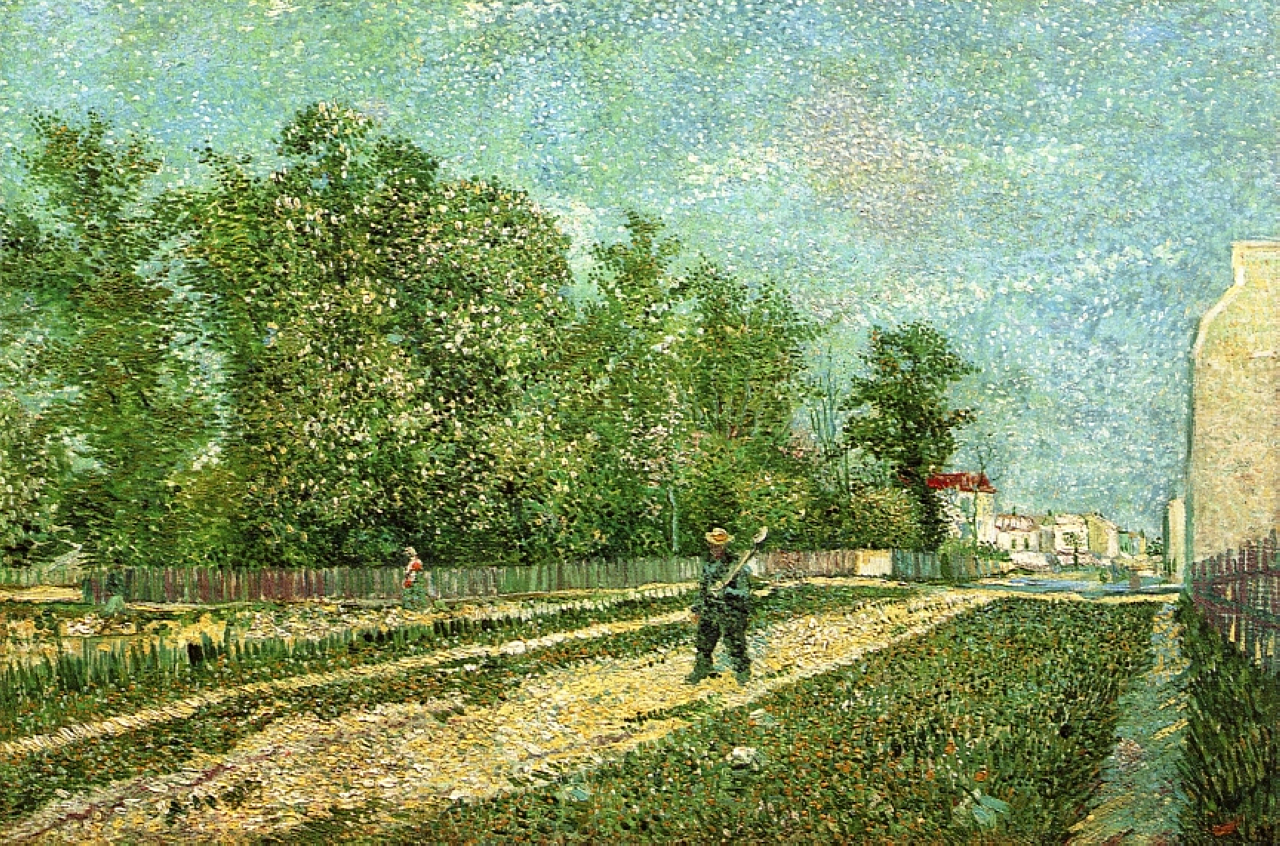 Man with Spade in a Suburb of Paris (1887) Vincent van Gogh tablo - Dekolata