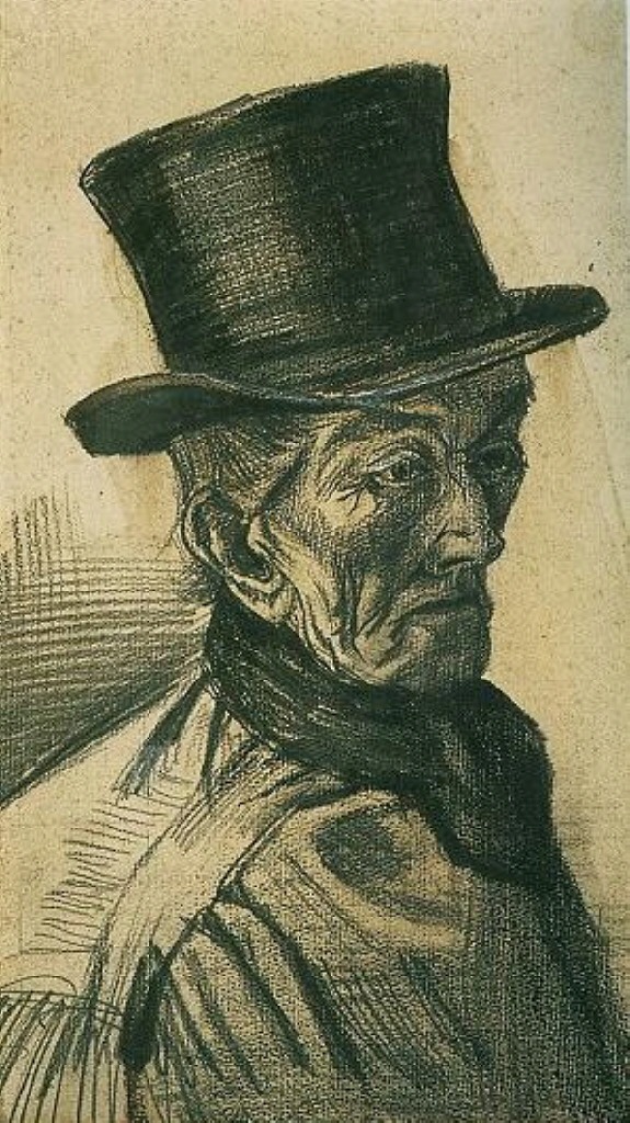 Man with Top Hat (1882) Vincent van Gogh tablo - Dekolata