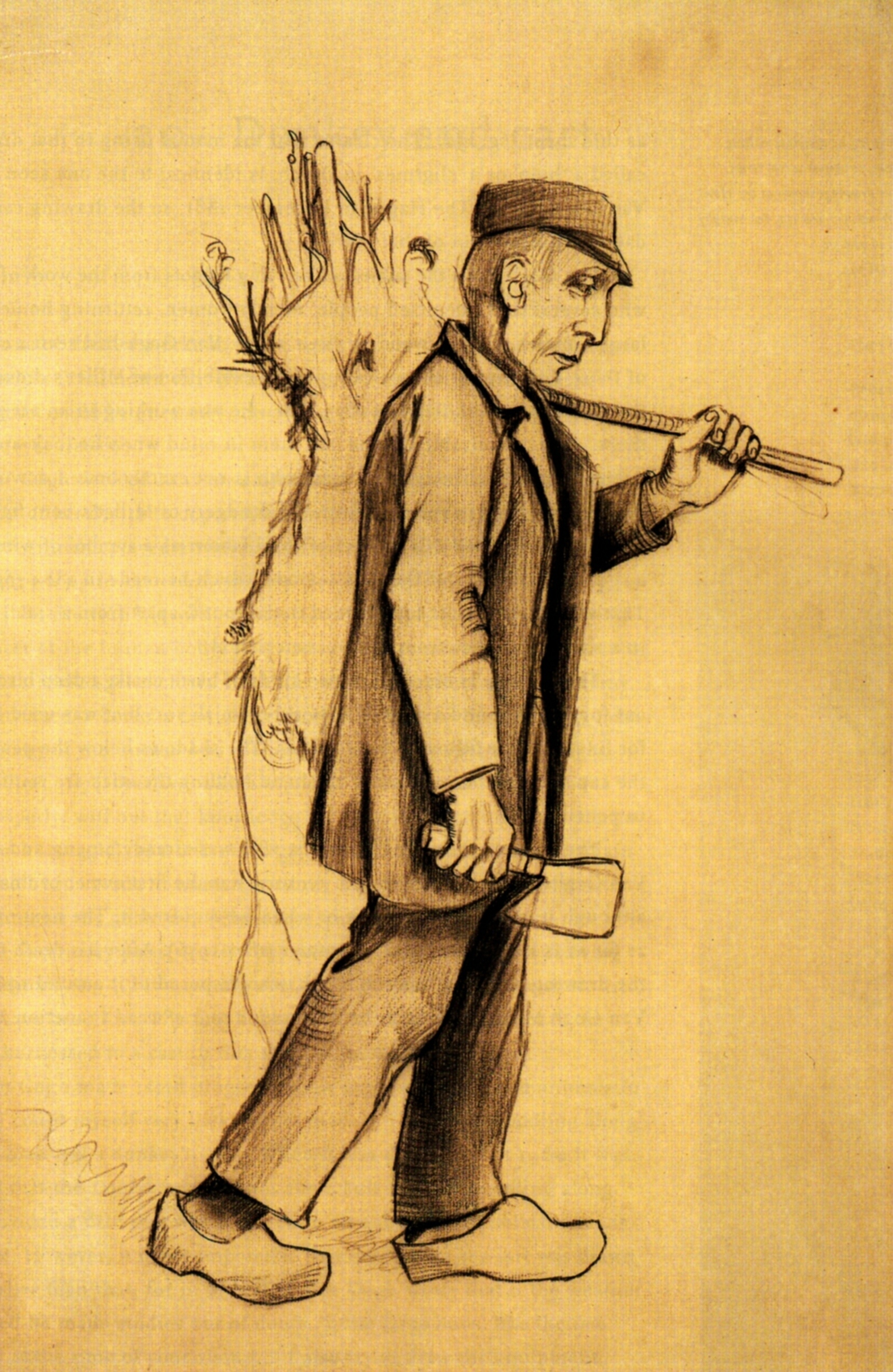 Man with a Sack of Wood (1881) Vincent van Gogh tablo - Dekolata