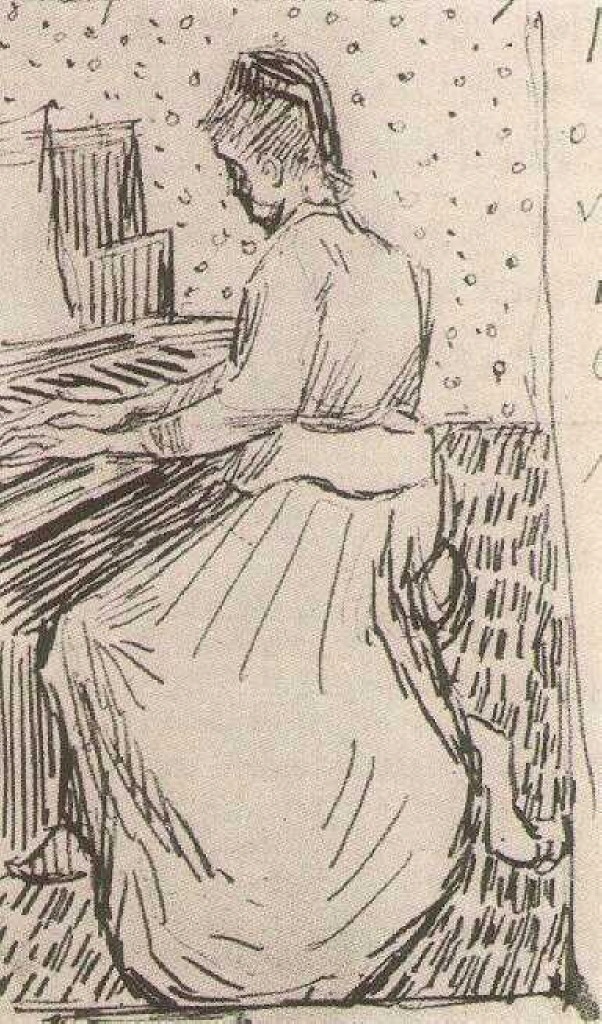 Marguerite Gachet at the Piano (1890) Vincent van Gogh tablo - Dekolata