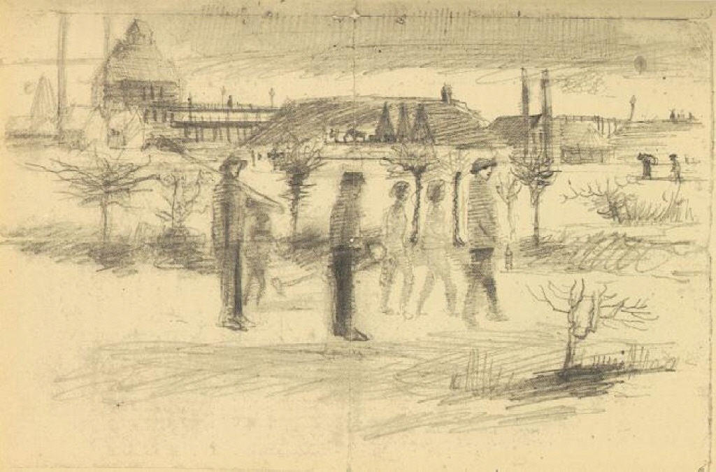 Miners in the Snow at Dawn (1880) Vincent van Gogh tablo - Dekolata