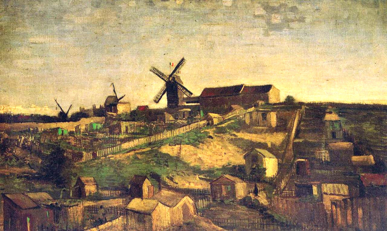 Montmartre the Quarry and Windmills (1886) Vincent van Gogh tablo - Dekolata