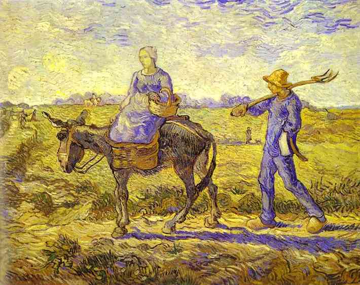 Morning, Going to Work (1890) Vincent van Gogh tablo - Dekolata