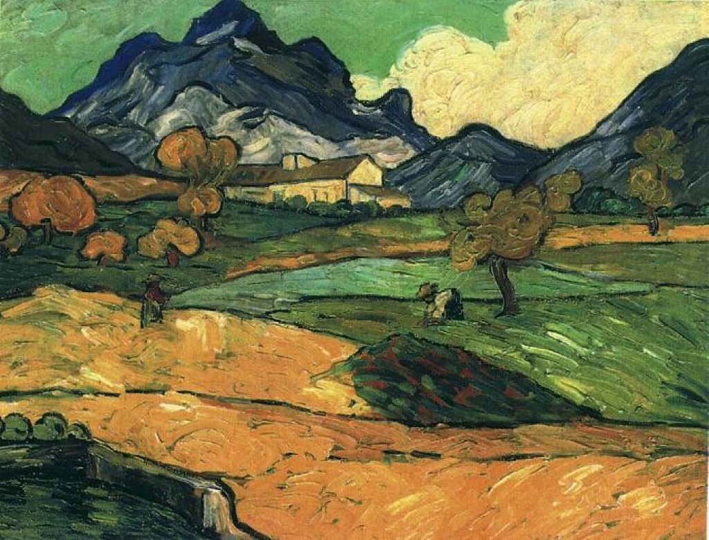 Mount Gaussier with the Mas de Saint Paul (1889) Vincent van Gogh tablo - Dekolata