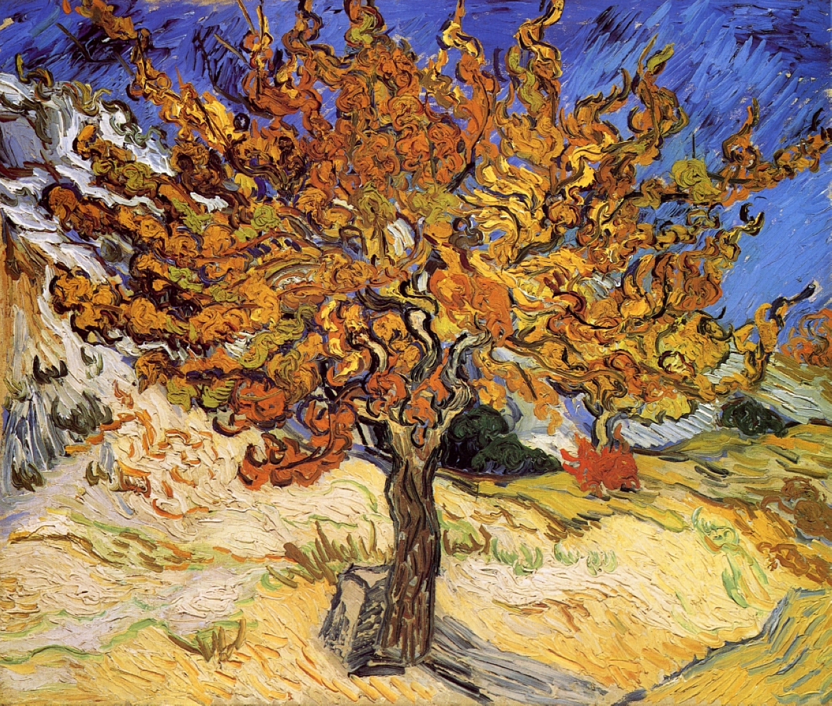 Mulberry Tree (1889) Vincent van Gogh tablo - Dekolata