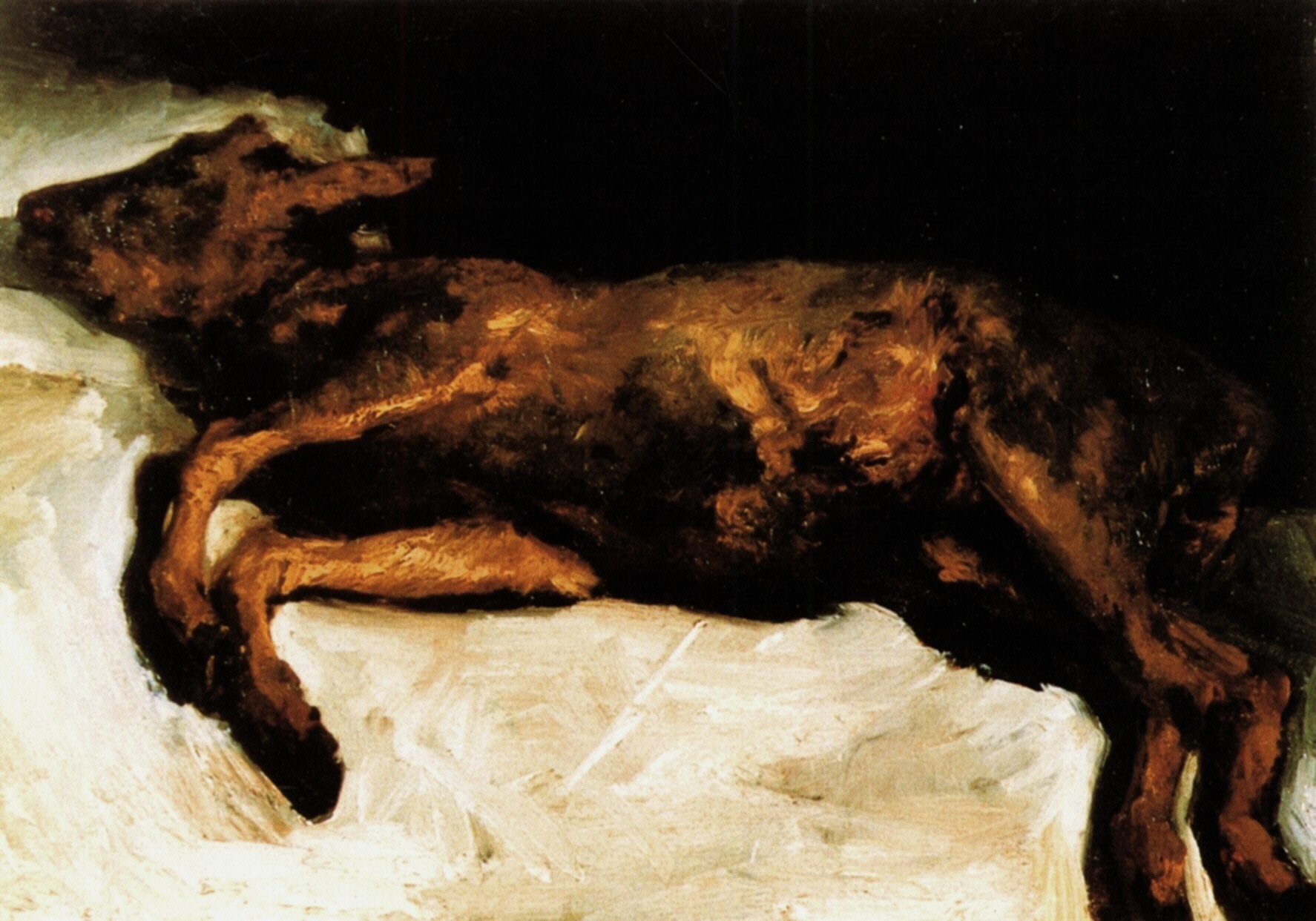 New Born Calf Lying on Straw (1884) Vincent van Gogh tablo - Dekolata