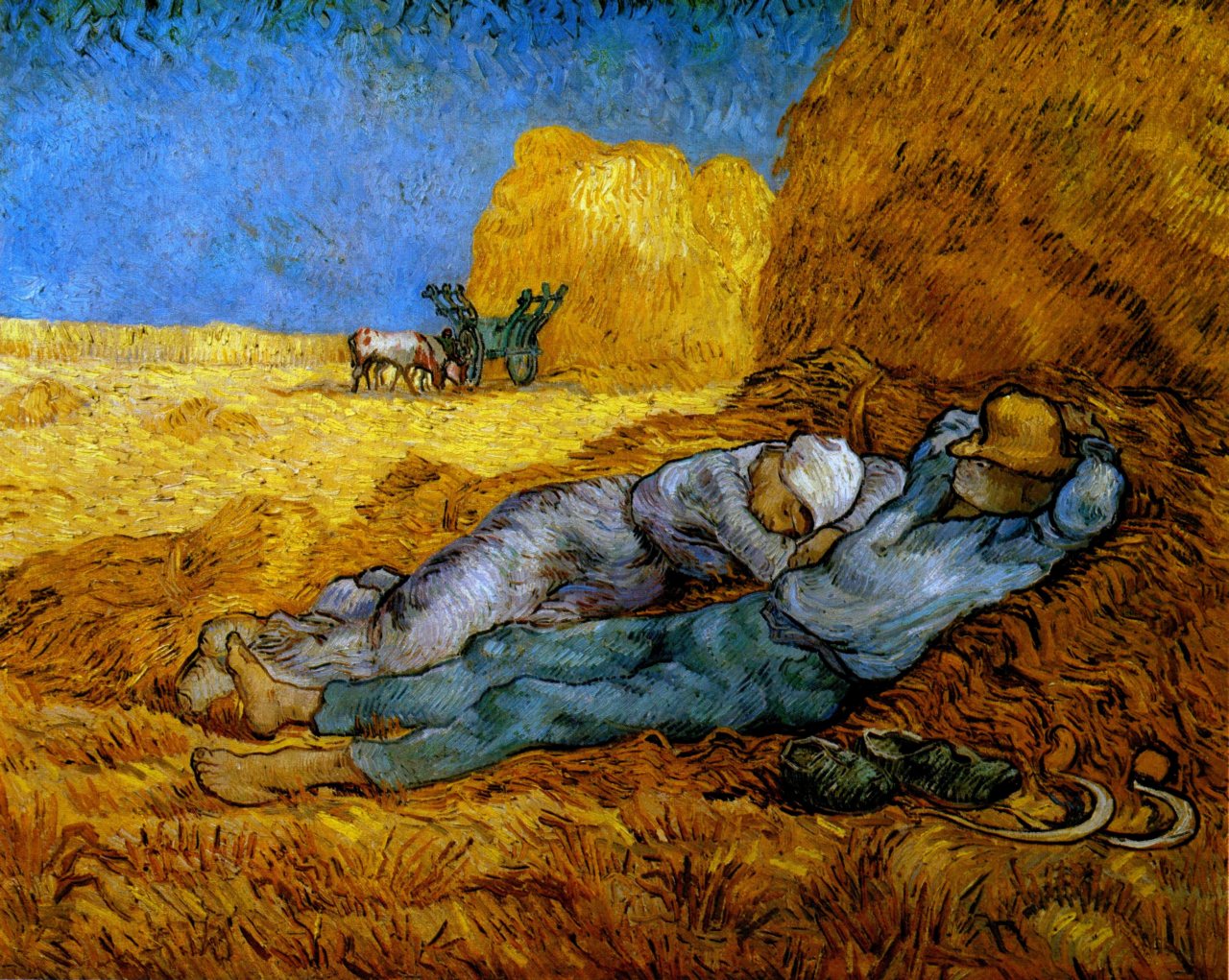 Noon, rest from work (after Millet) (1890) Vincent van Gogh tablo - Dekolata
