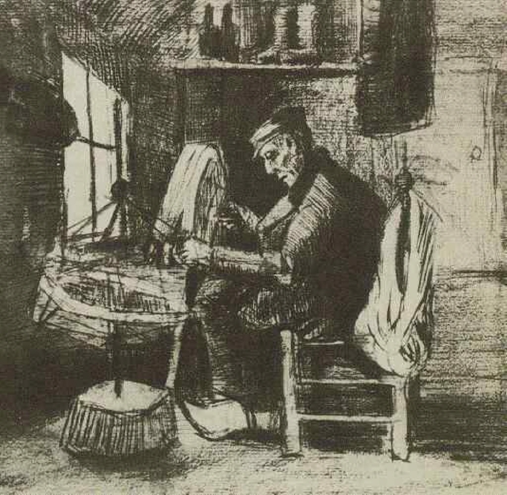 Old Man Reeling Yarn (1884) Vincent van Gogh tablo - Dekolata