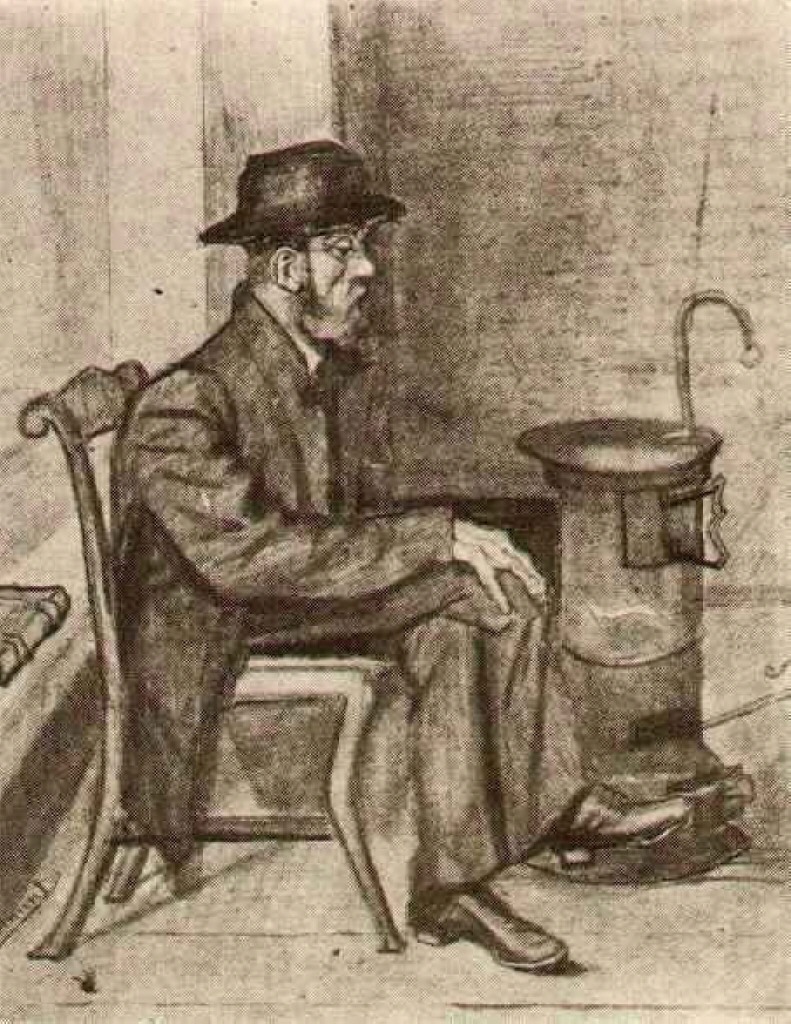 Old Man Warming Himself (1881) Vincent van Gogh tablo - Dekolata
