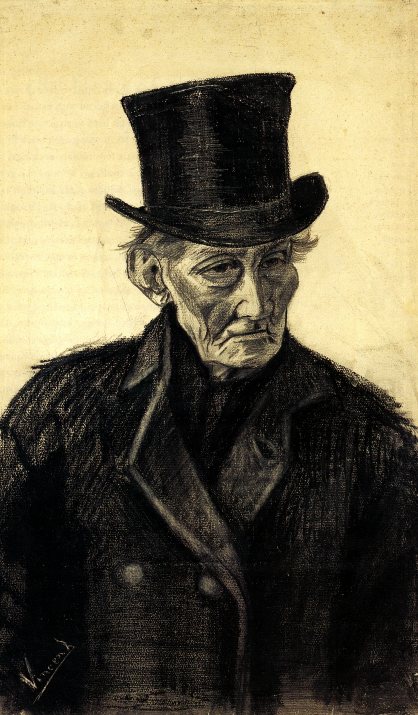 Old Man with a Top Hat (1882) Vincent van Gogh tablo - Dekolata