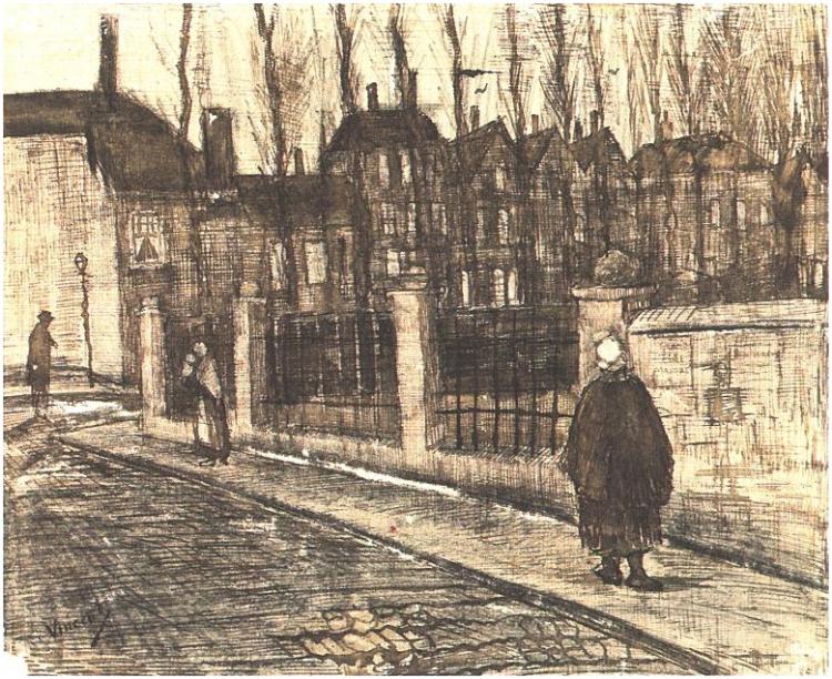 Old Street The Paddemoes (1882) Vincent van Gogh tablo - Dekolata