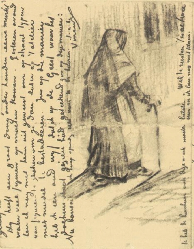 Old Woman Seen from Behind (1882) Vincent van Gogh tablo - Dekolata