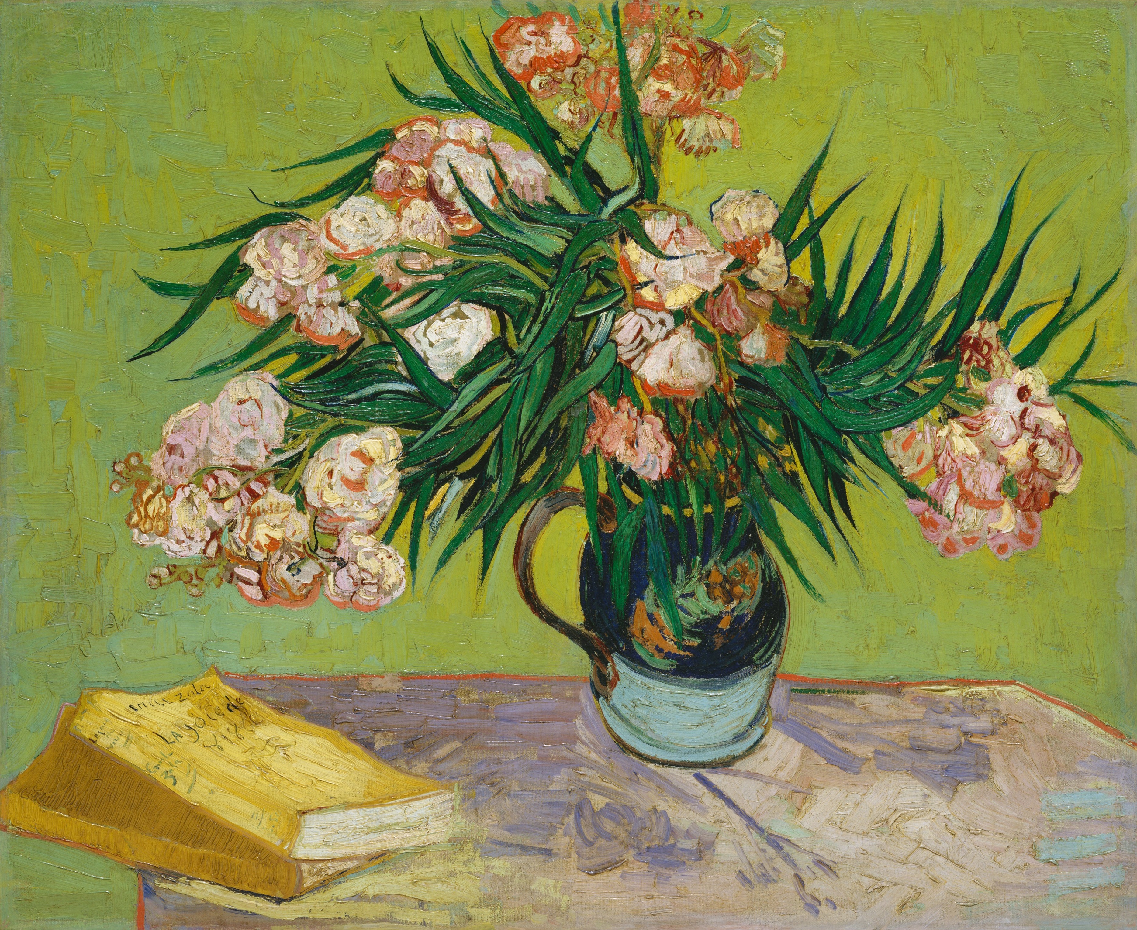 Oleanders and Books (1888) Vincent van Gogh tablo - Dekolata