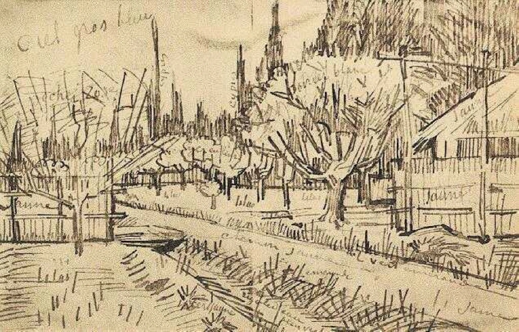 Orchard Surrounded by Cypresses (1888) – Vincent van Gogh Tablo