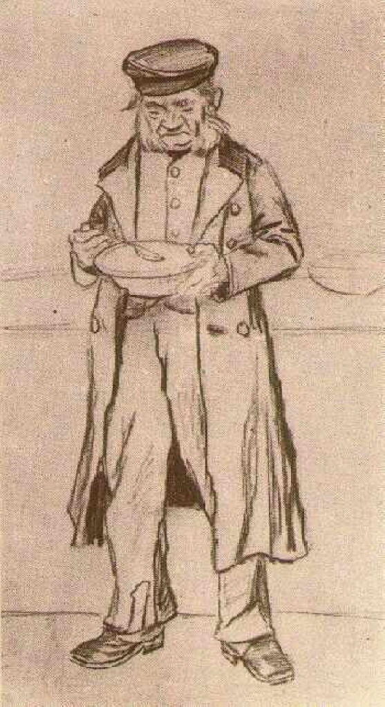 Orphan Man with Cap, Eating (1882) Vincent van Gogh tablo - Dekolata