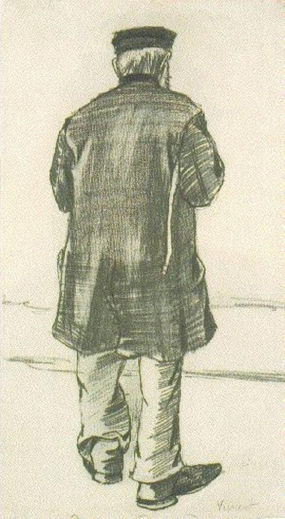 Orphan Man with Cap, Seen from the Back (1882) Vincent van Gogh tablo - Dekolata