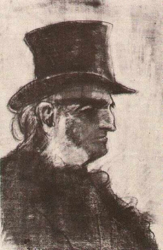 Orphan Man with Top Hat, Head (1882) – Vincent van Gogh Tablo
