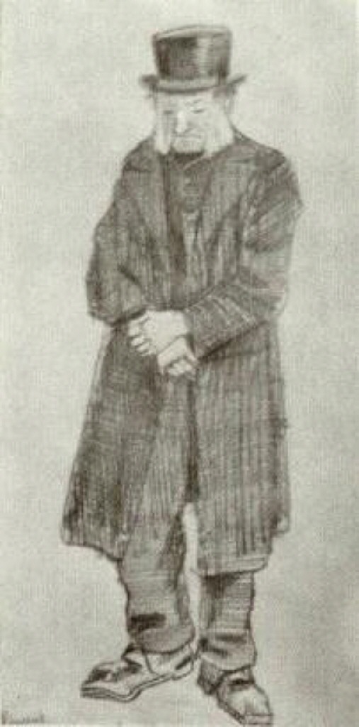 Orphan Man with Top Hat and Hands Crossed (1882) Vincent van Gogh tablo - Dekolata