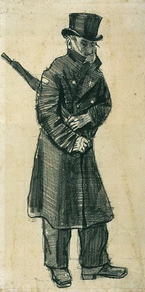 Orphan Man with Top Hat and Umbrella Under his Arm (1882) Vincent van Gogh tablo - Dekolata