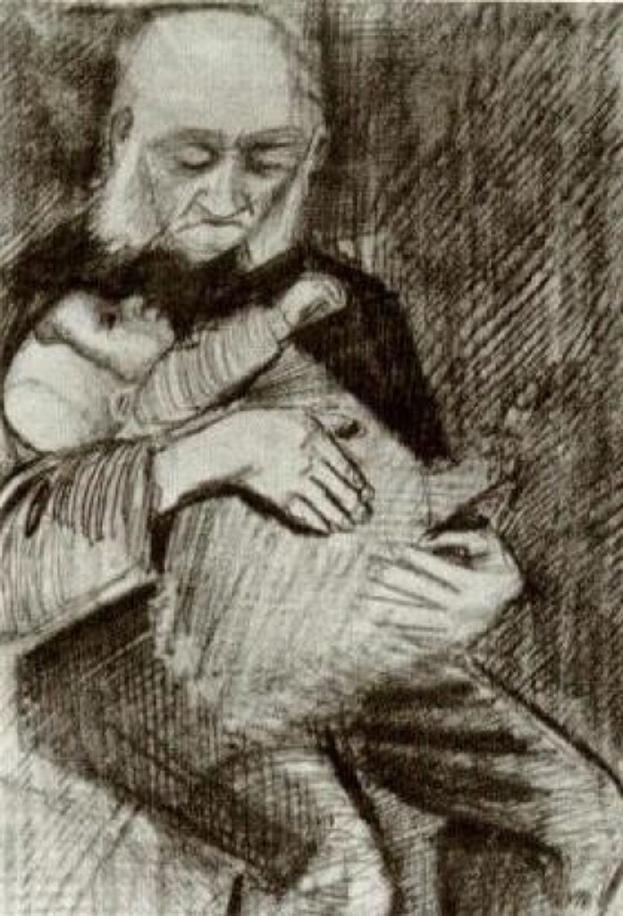 Orphan Man with a Baby in his Arms (1883) – Vincent van Gogh Tablo
