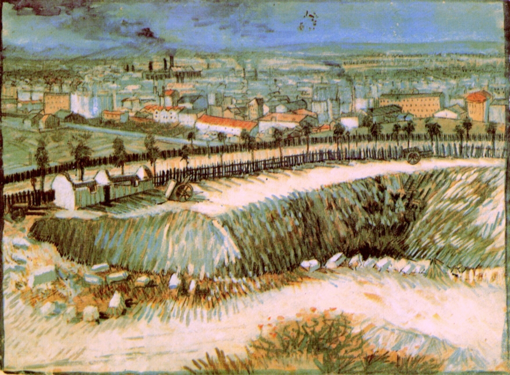 Outskirts of Paris near Montmartre (1887) Vincent van Gogh tablo - Dekolata