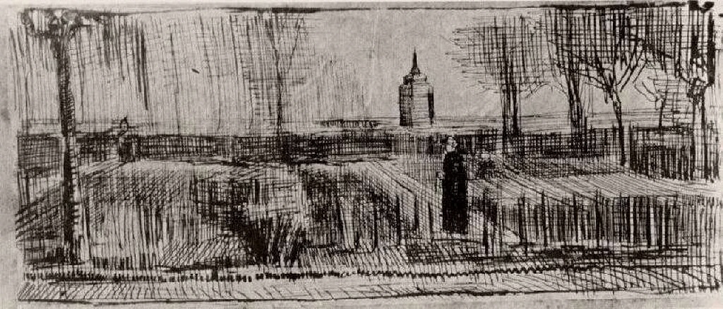 Parsonage Garden (1884) Vincent van Gogh tablo - Dekolata