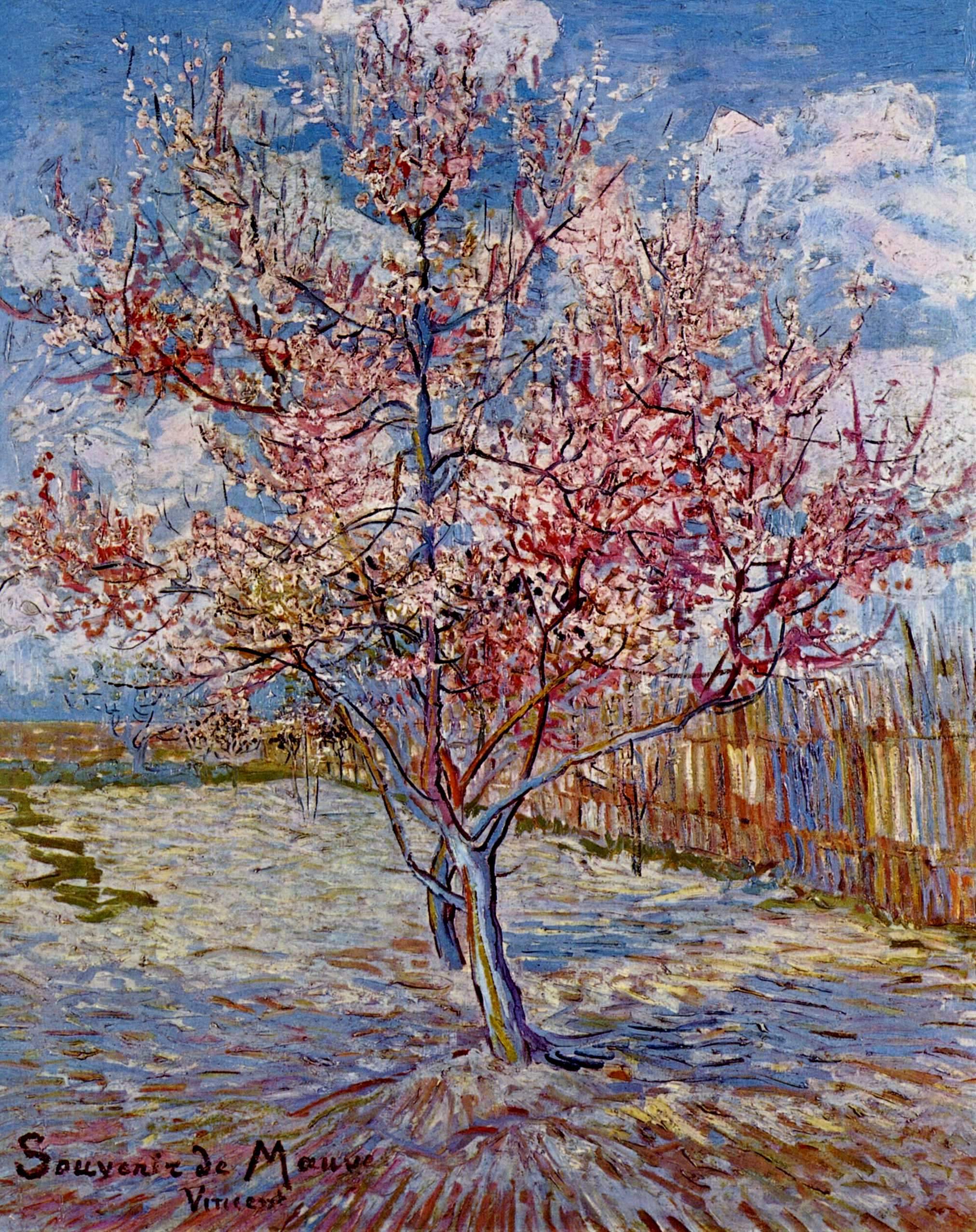 Peach Tree in Bloom (in memory of Mauve) (1888) Vincent van Gogh tablo - Dekolata
