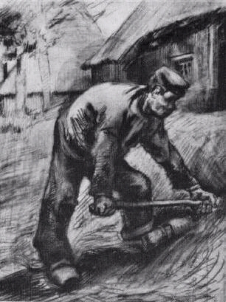 Peasant, Chopping (1885) Vincent van Gogh tablo - Dekolata