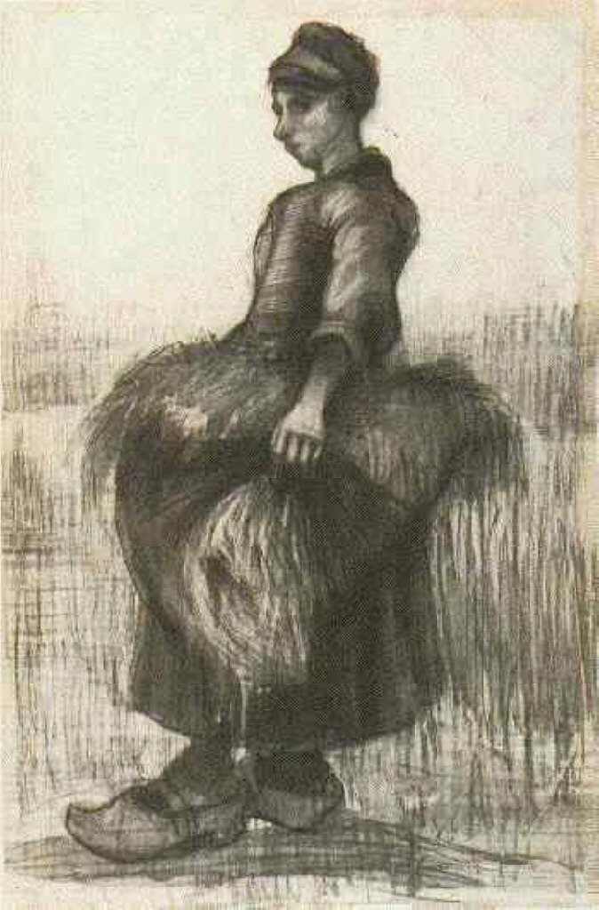Peasant Woman, Carrying Wheat in Her Apron (1885) Vincent van Gogh tablo - Dekolata