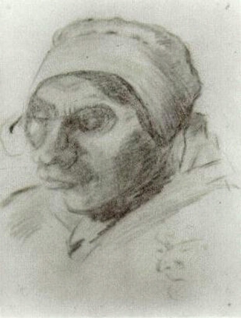 Peasant Woman, Head (1884) Vincent van Gogh tablo - Dekolata