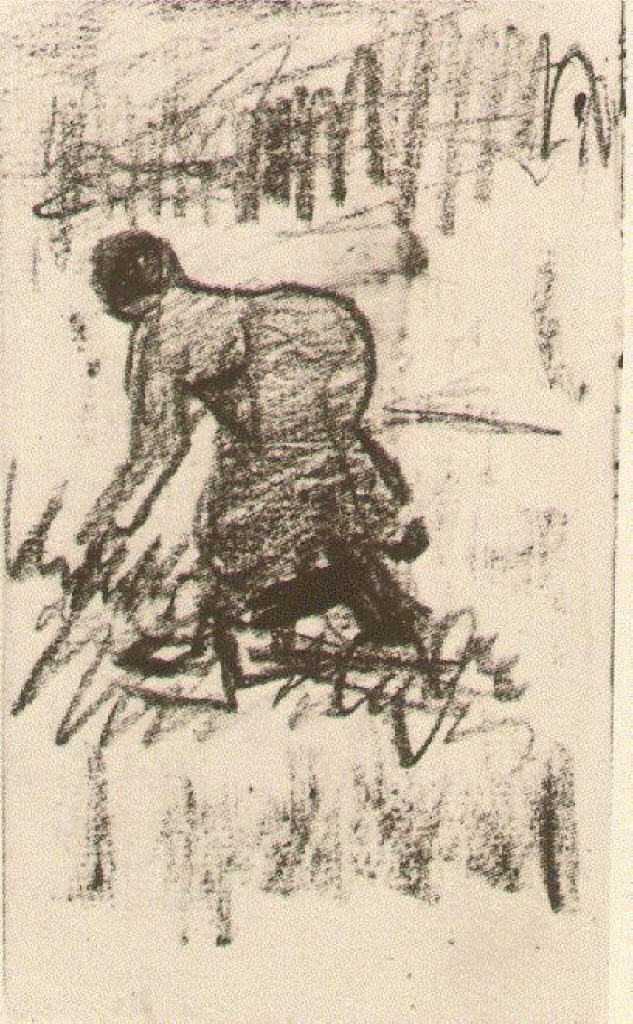 Peasant Woman, Stooping to the Left (1884) – Vincent van Gogh Tablo