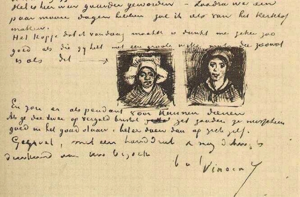 Peasant Woman, Two Heads (1885) Vincent van Gogh tablo - Dekolata