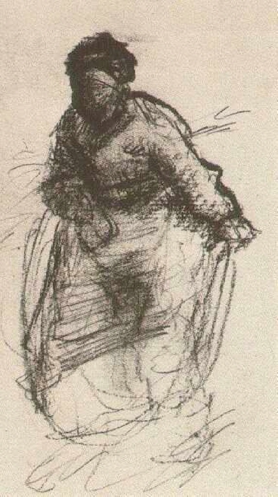 Peasant Woman, Walking (1885) Vincent van Gogh tablo - Dekolata