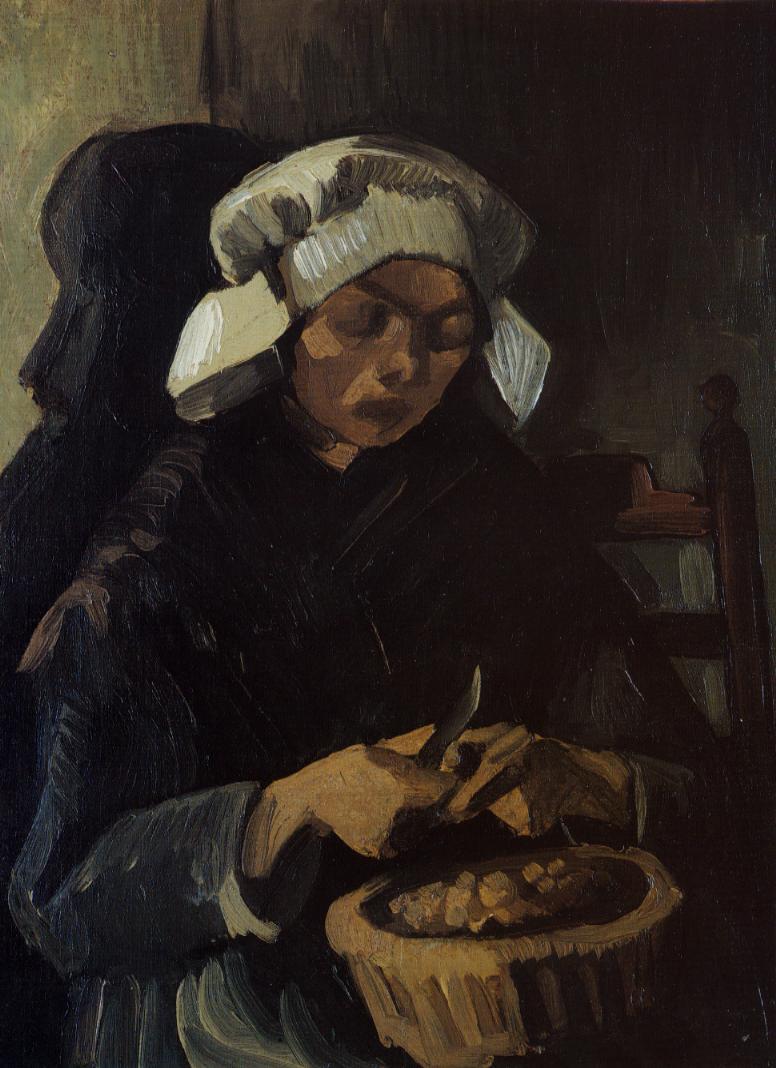 Peasant Woman Peeling Potatoes (1885) Vincent van Gogh tablo - Dekolata