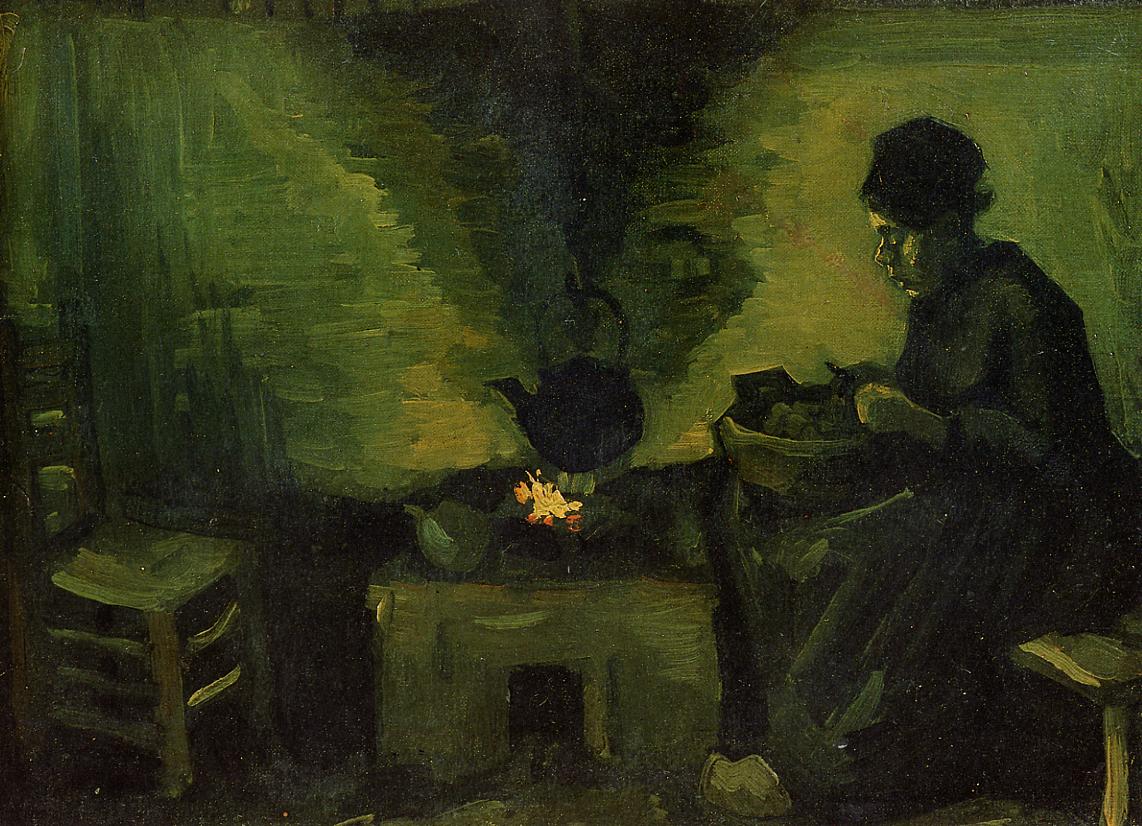 Peasant Woman by the Hearth (1885) – Vincent van Gogh Tablo