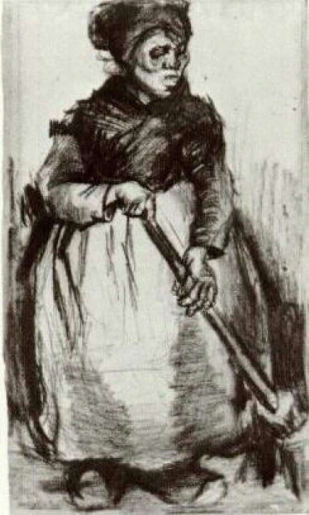 Peasant Woman with Broom (1885) – Vincent van Gogh Tablo