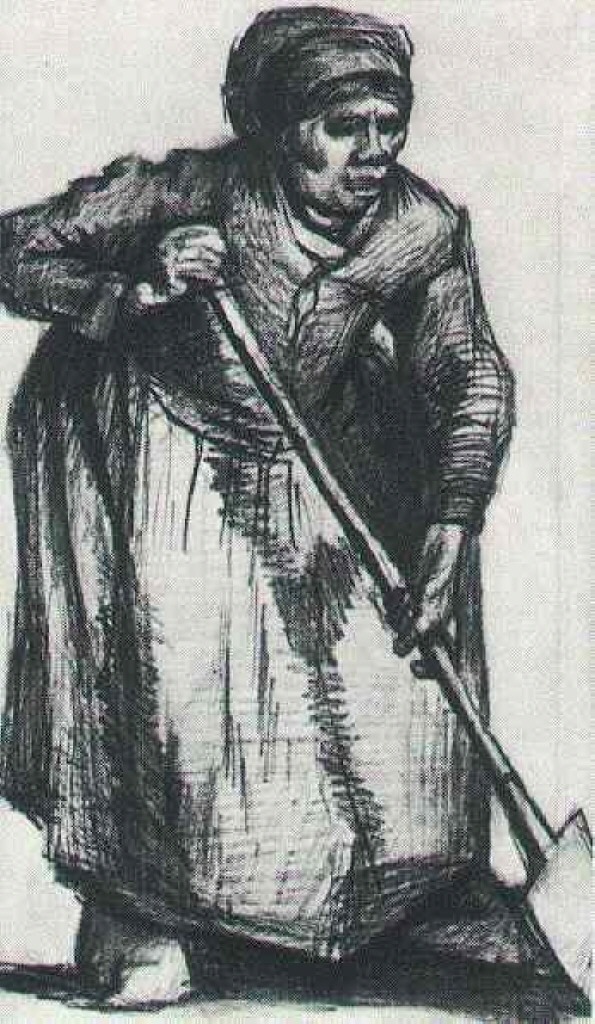 Peasant Woman with Spade (1885) Vincent van Gogh tablo - Dekolata