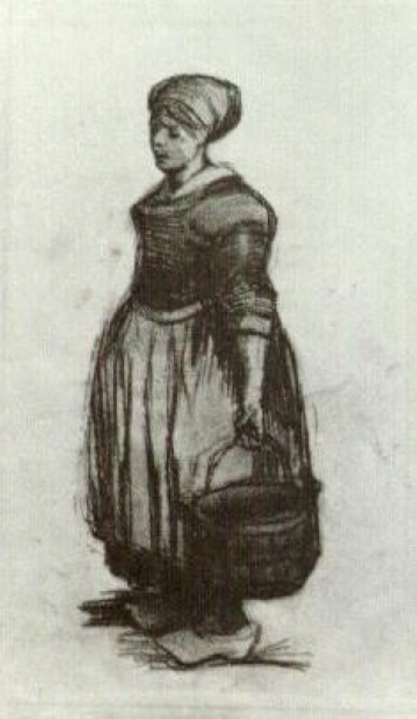 Peasant Woman with a Bucket (1885) Vincent van Gogh tablo - Dekolata