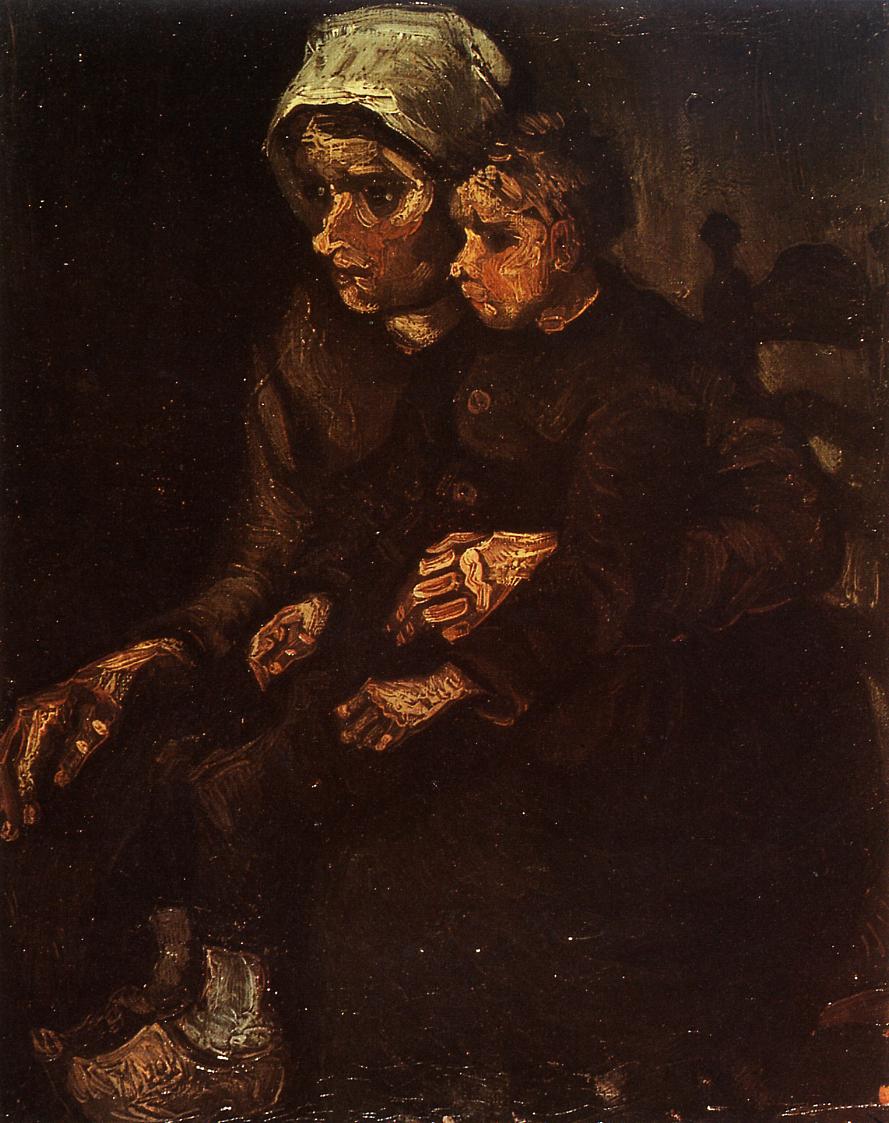 Peasant Woman with a Child in Her Lap (1885) – Vincent van Gogh Tablo