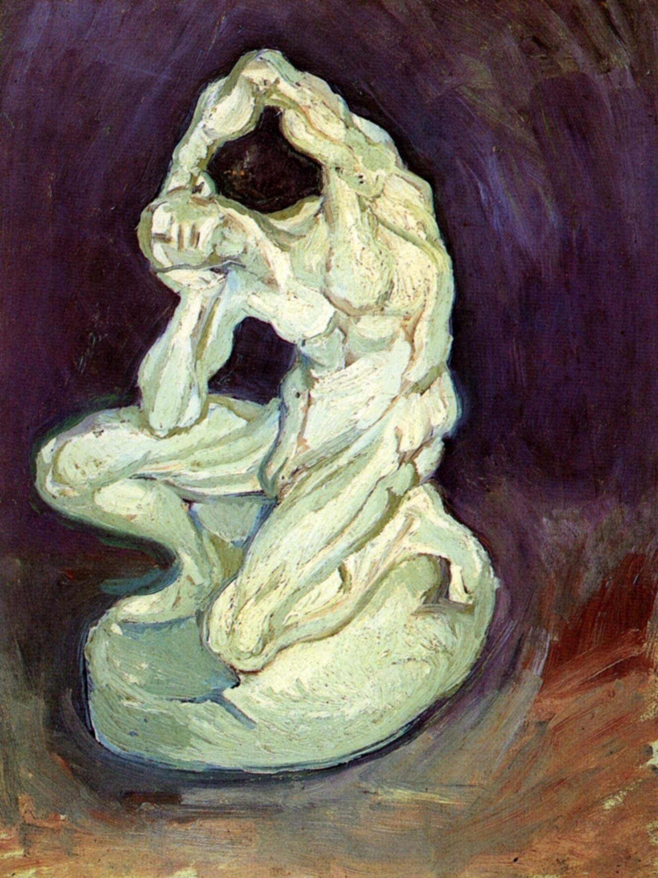 Plaster Statuette of a Kneeling Man (1886) Vincent van Gogh tablo - Dekolata
