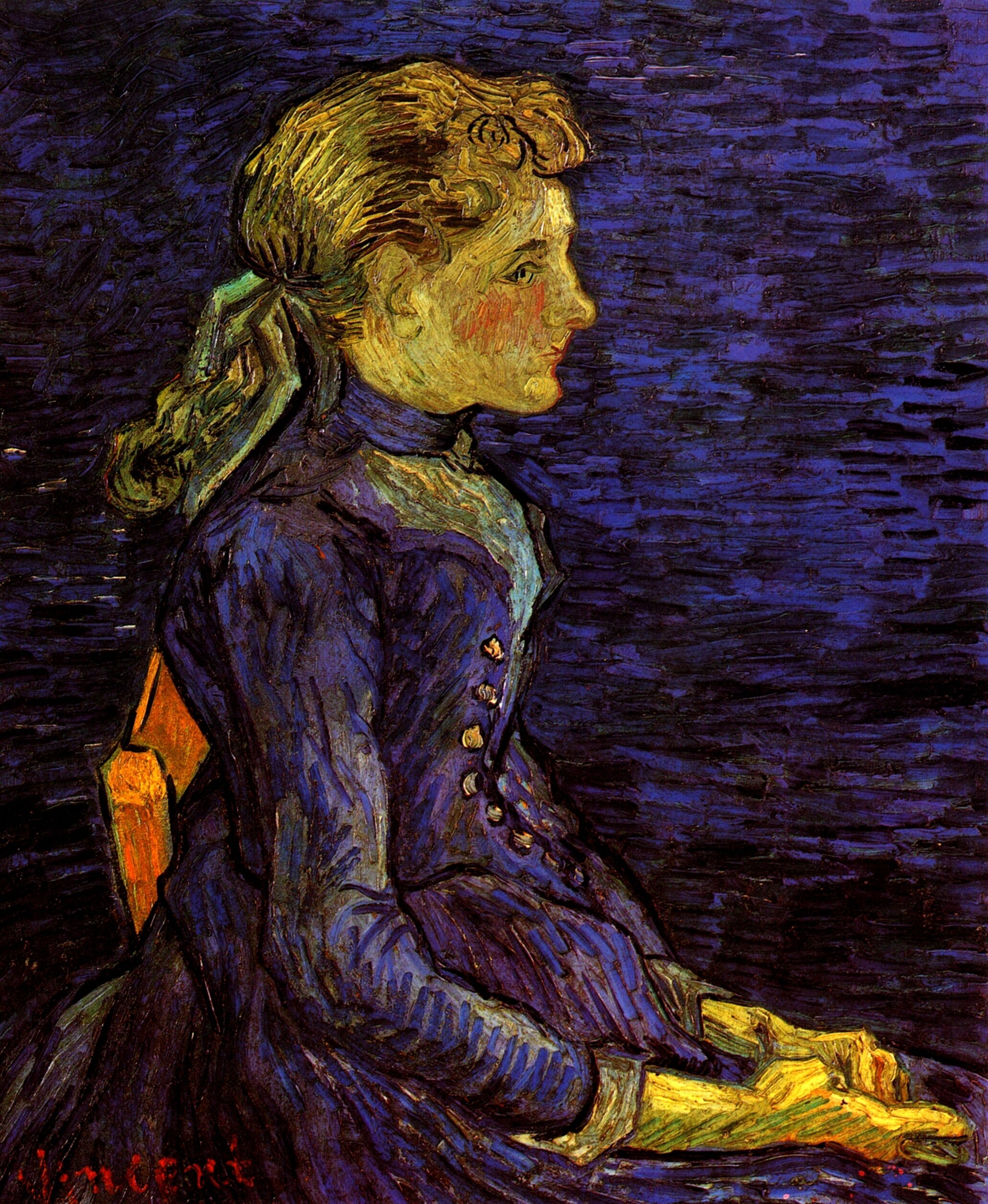 Portrait of Adeline Ravoux (1890) Vincent van Gogh tablo - Dekolata