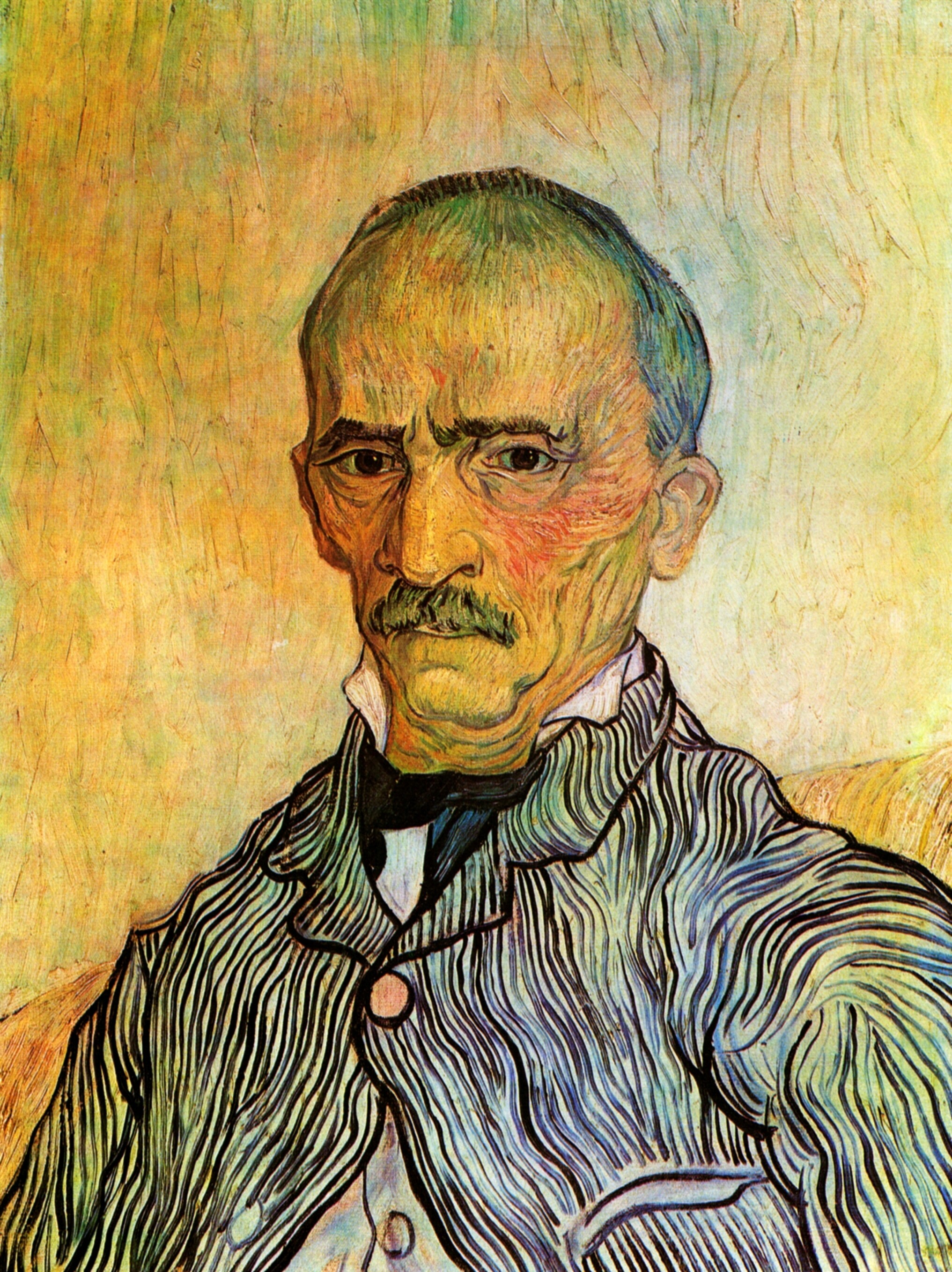 Portrait of Trabuc, an Attendant at Saint Paul Hospital (1889) Vincent van Gogh tablo - Dekolata