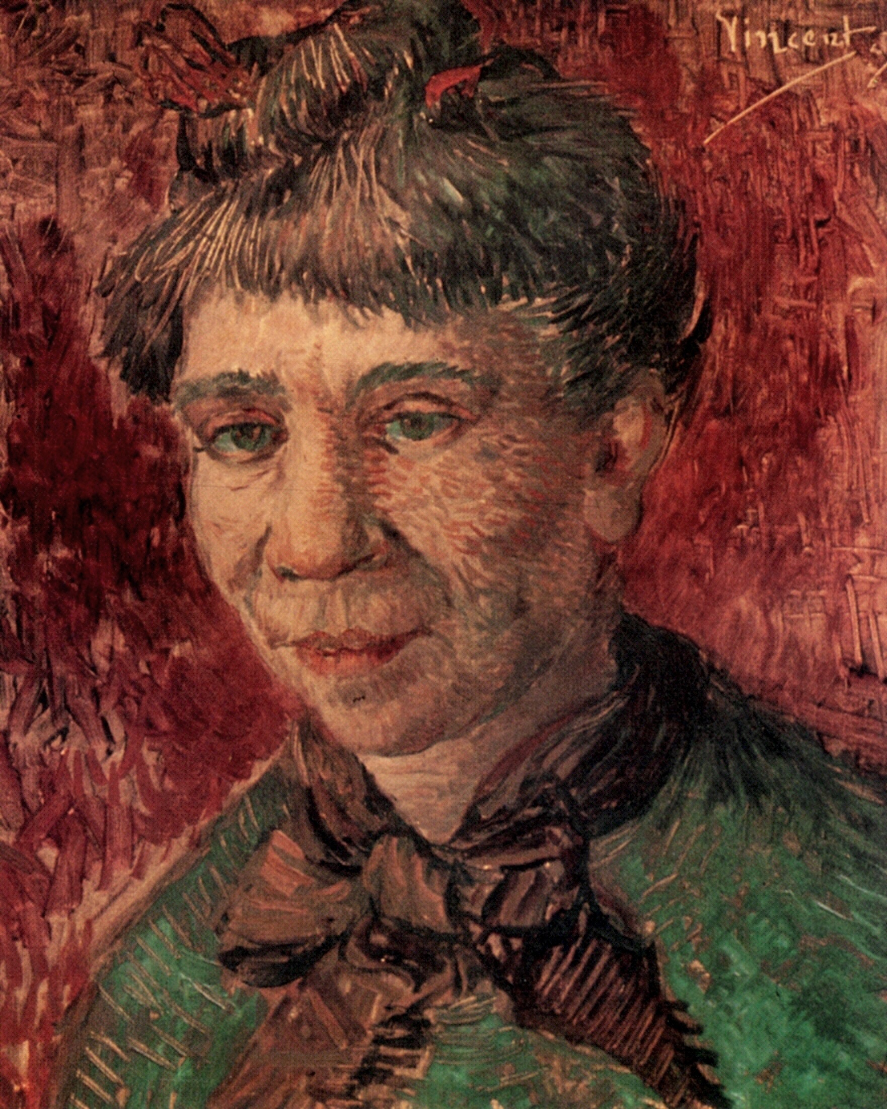Portrait of a Woman (Madame Tanguy) (1887) Vincent van Gogh tablo - Dekolata