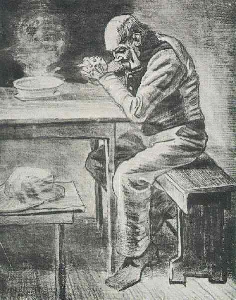 Prayer Before the Meal (1882) Vincent van Gogh tablo - Dekolata