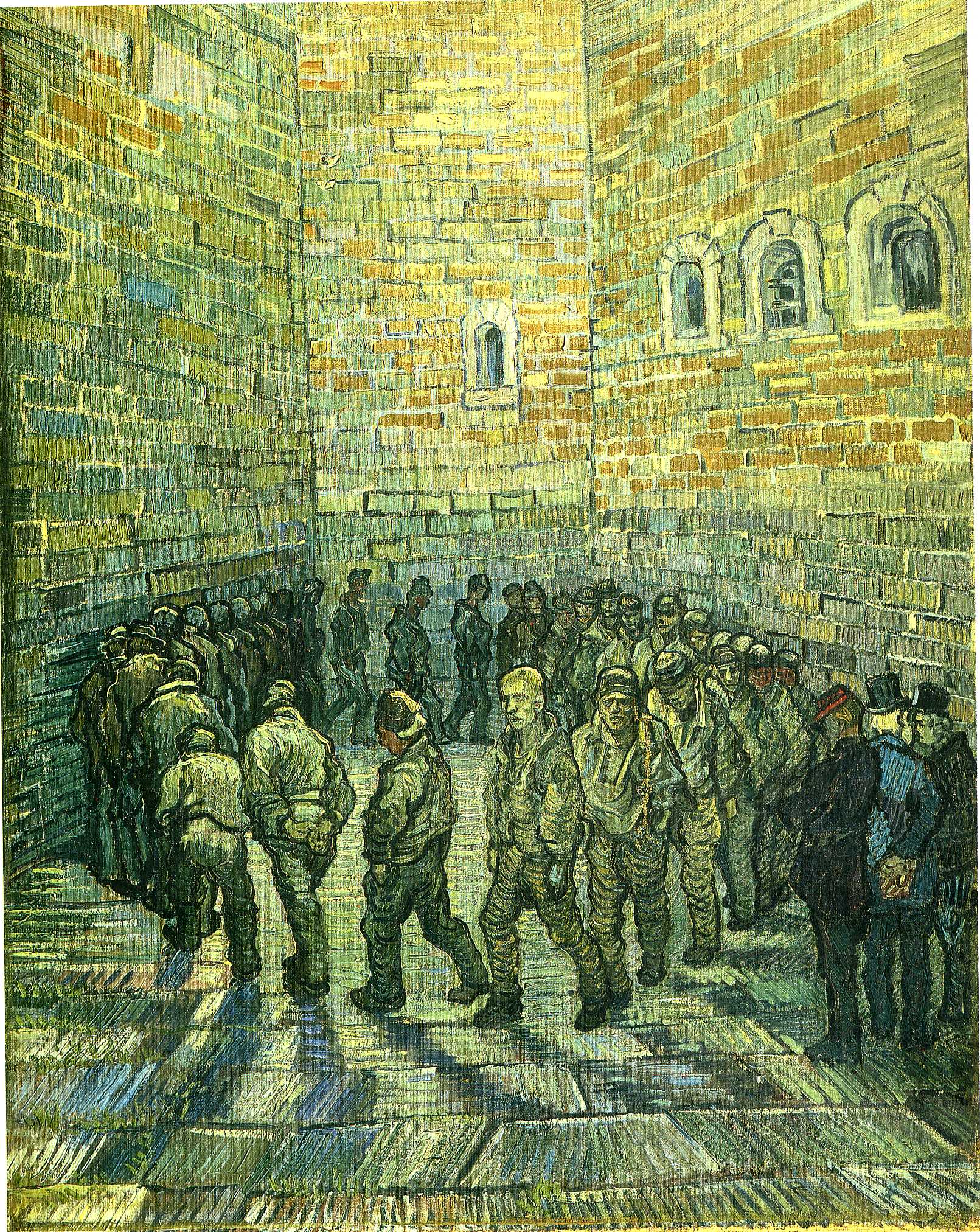 Prisoners Exercising (Prisoners Round) (1890) Vincent van Gogh tablo - Dekolata
