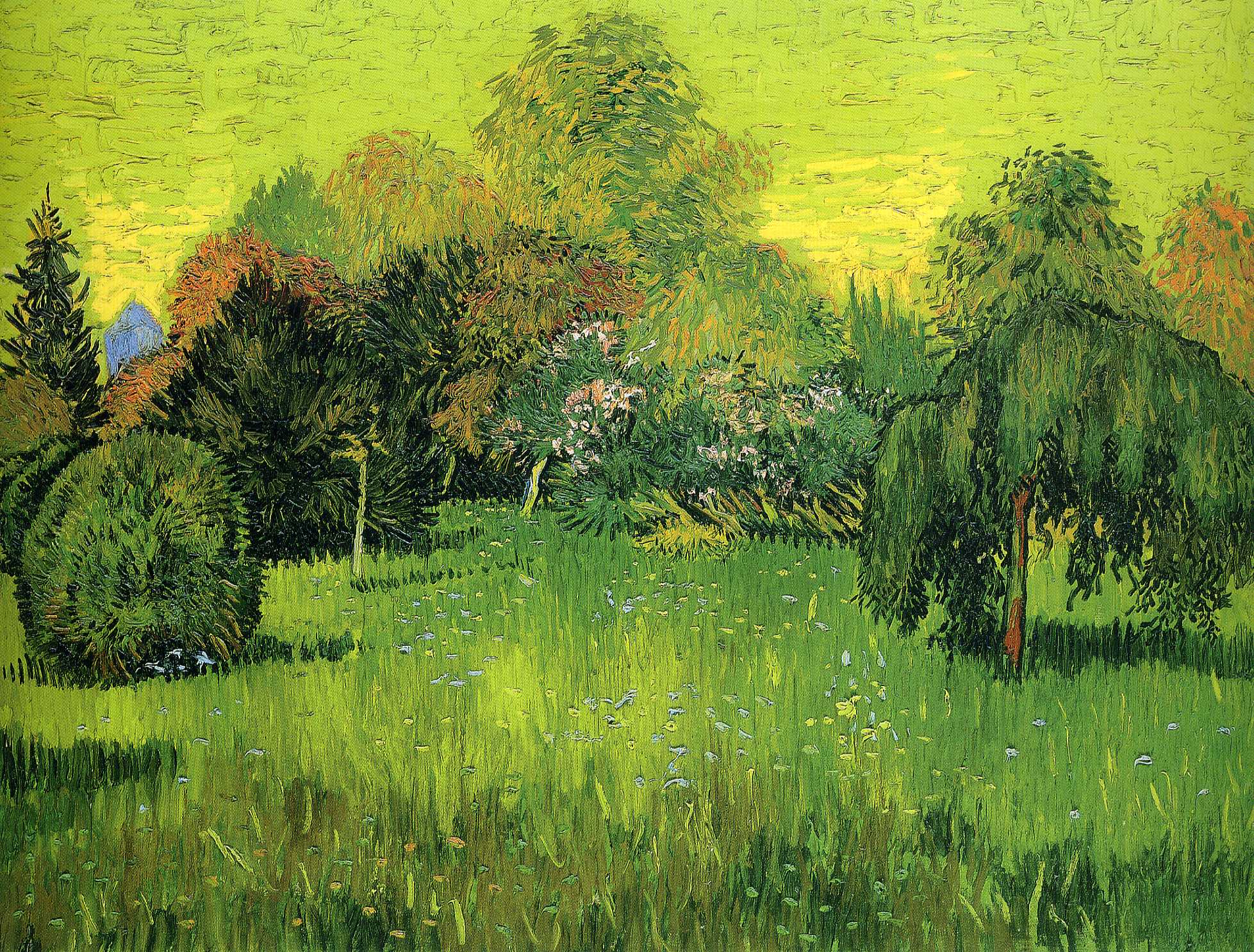 Public Park with Weeping Willow The Poet s Garden I (1888) Vincent van Gogh tablo - Dekolata