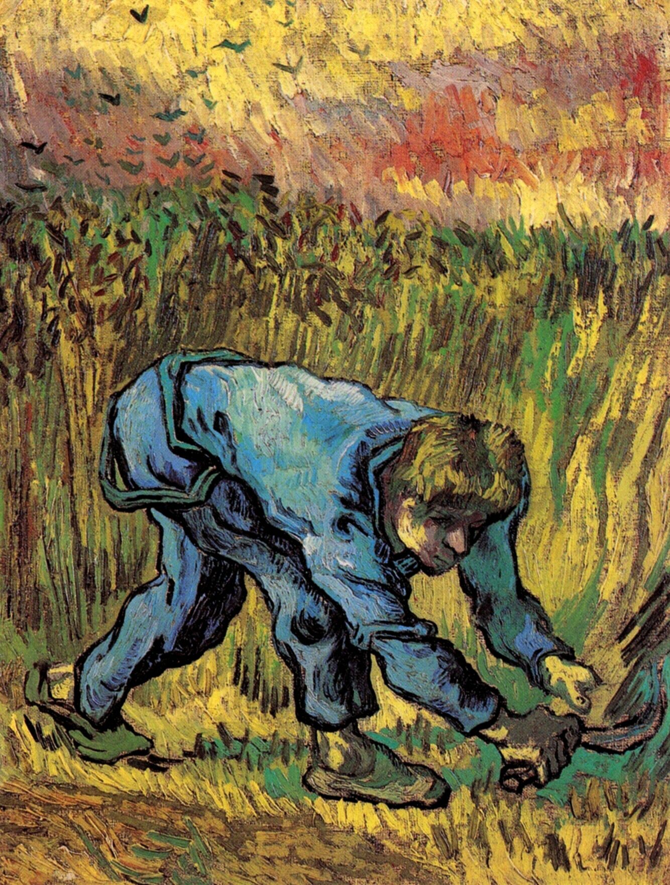 Reaper with Sickle (after Millet) (1889) Vincent van Gogh tablo - Dekolata