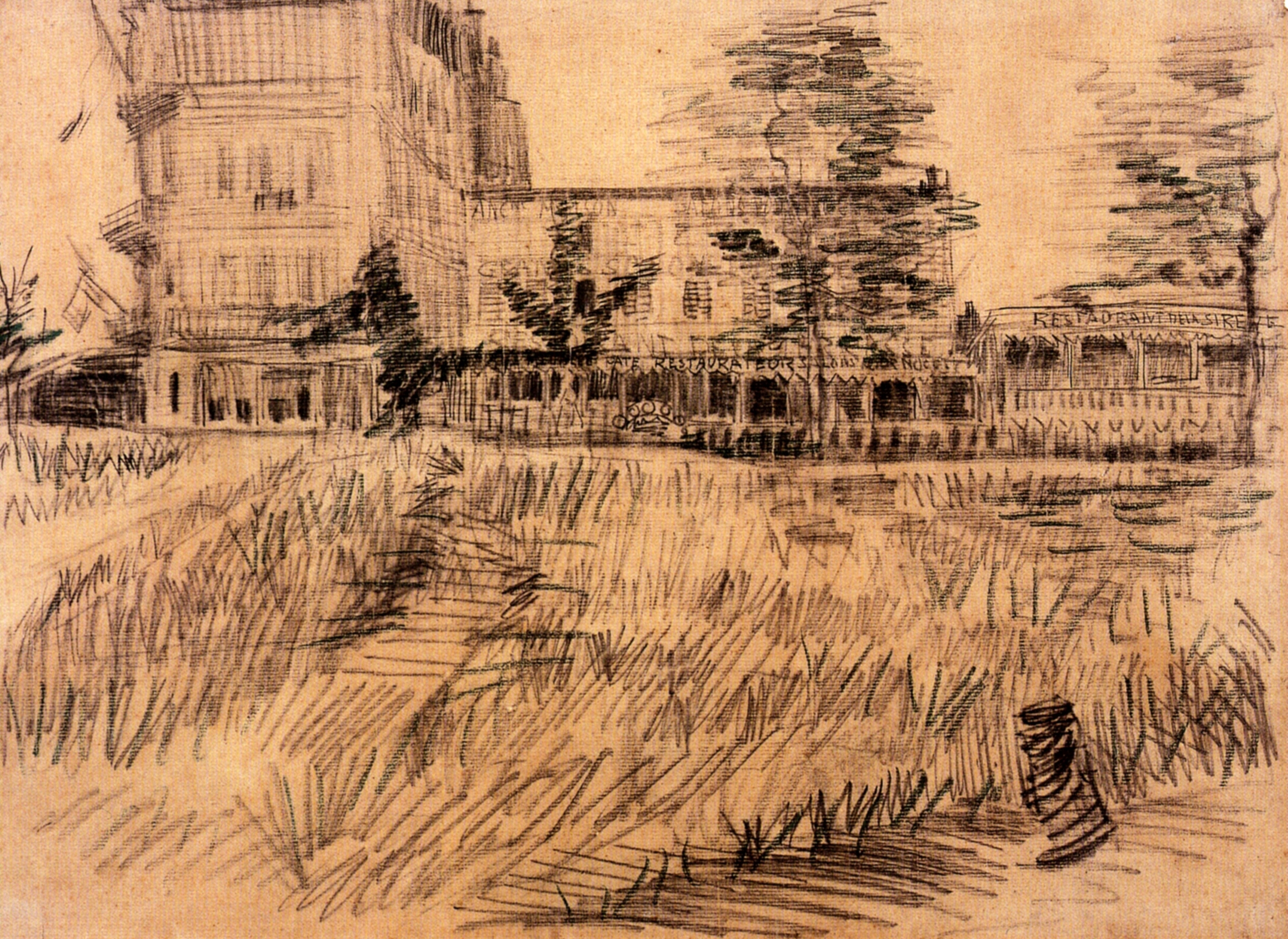 Restaurant de la Sirene at Asnieres (1887) Vincent van Gogh tablo - Dekolata